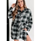 Gaining Momentum Plaid Shacket (Black)