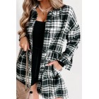 Gaining Momentum Plaid Shacket (Black)