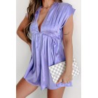 Feeling Honest Satin Romper (Purple)