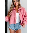 Encapsulating Joy Brushed Fleece Shacket (Pink)