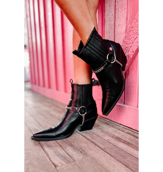 dom Rider Billini Western Ankle Boots (Black)