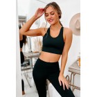 Eliza Racerback Crop Top (Black)