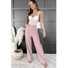 Crunching Numbers High Waisted Straight Leg Pants (Blush)