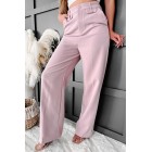 Crunching Numbers High Waisted Straight Leg Pants (Blush)