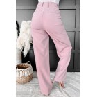 Crunching Numbers High Waisted Straight Leg Pants (Blush)