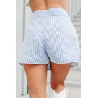 Afternoon Sun Gingham Print Skort (Blue)