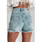 Adventure's Waiting Distressed High Rise Shorts (Light)