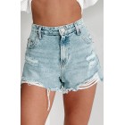 Adventure's Waiting Distressed High Rise Shorts (Light)