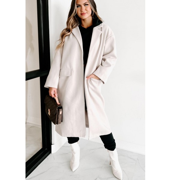 Looking For A Sign Open Front Coat (Ecru)