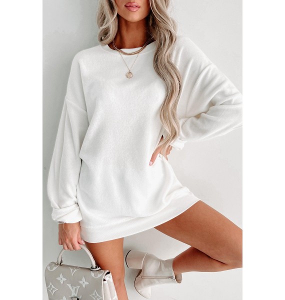 Oversized Fleece Sweatshirt (Whip Cream)