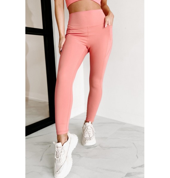 Personal Best High Waist Side Pocket Leggings (Rose)