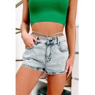 Wrapped Around Me Mid-Rise Tie-Waist Denim Shorts (Medium)