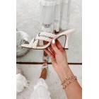 Chic Status Braided Strap Heel (Bone)