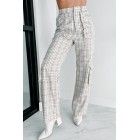 Blast From the Past Plaid Cargo Pants (Taupe)