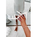 Attitude Upgrade Strappy Square Toe Heels (Off White)