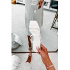 Attitude Upgrade Strappy Square Toe Heels (Off White)