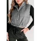 Back In Action Plaid Puffer Vest (White/Black)