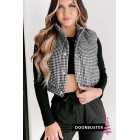 Back In Action Plaid Puffer Vest (White/Black)