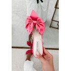 Marceline Bow Front Open Toe Heels (Pink)