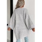 Anticipating This Moment Open Front Cardigan (Grey/Mocha)