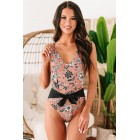 Ocean Addiction Contrast Floral One-Piece Swimsuit (Floral)