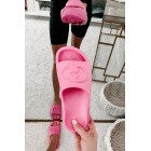 Always Chill PVC Platform Slide Sandals (Hot Pink)