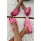 Always Chill PVC Platform Slide Sandals (Hot Pink)