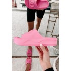 Always Chill PVC Platform Slide Sandals (Hot Pink)