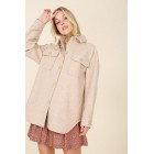 Look the Part Light Beige Shacket With Pockets (Light Beige)