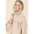 Look the Part Light Beige Shacket With Pockets (Light Beige)