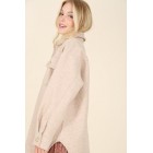 Look the Part Light Beige Shacket With Pockets (Light Beige)