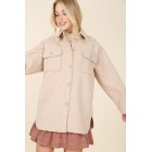 Look the Part Light Beige Shacket With Pockets (Light Beige)