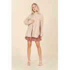 Look the Part Light Beige Shacket With Pockets (Light Beige)