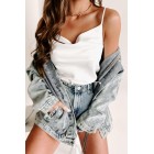 On Top Of My Game Belted Denim Jacket (Blue Denim)