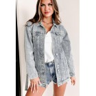 On Top Of My Game Belted Denim Jacket (Blue Denim)