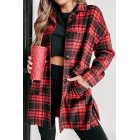 Gaining Momentum Plaid Shacket (Red)