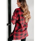 Gaining Momentum Plaid Shacket (Red)