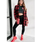 Gaining Momentum Plaid Shacket (Red)