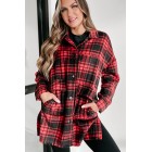 Gaining Momentum Plaid Shacket (Red)