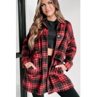 Gaining Momentum Plaid Shacket (Red)