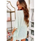 Beach Bound Tasseled Knit Kimono (Sage)