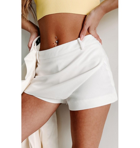 For Your Information Asymmetric Skort (White)