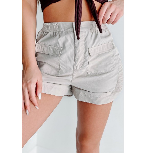 Daily Walks High Waist Nylon Shorts (Coconut Milk)