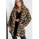 All About The Attention Teddy Sherpa Leopard Coat (Brown)