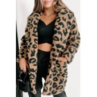 All About The Attention Teddy Sherpa Leopard Coat (Brown)