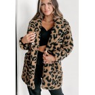 All About The Attention Teddy Sherpa Leopard Coat (Brown)