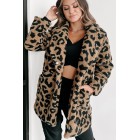 All About The Attention Teddy Sherpa Leopard Coat (Brown)