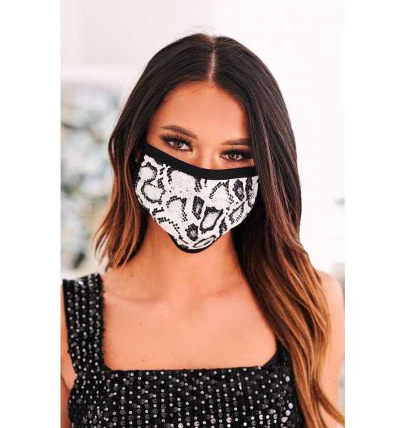 Snakeskin Non-Medical Face Mask (Tan/Black)