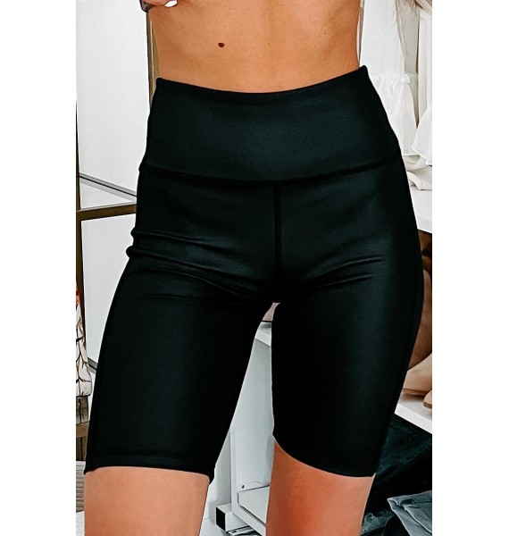 Challenge Me High Waisted Biker Shorts (Black)