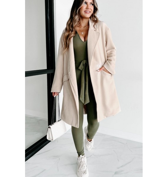 Cover Me Up Double Button Coat (Natural)